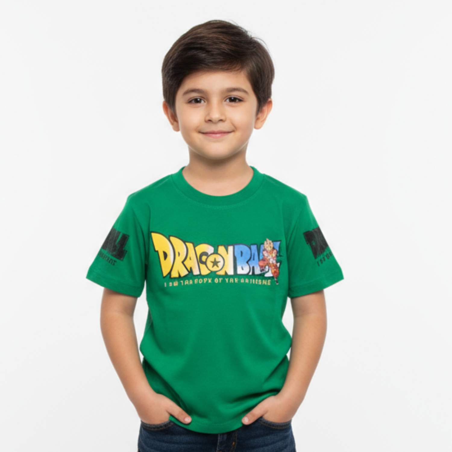 Smile Baby “Dragon Ball” Graphic Kids’ T-Shirt – Green, Black & Red