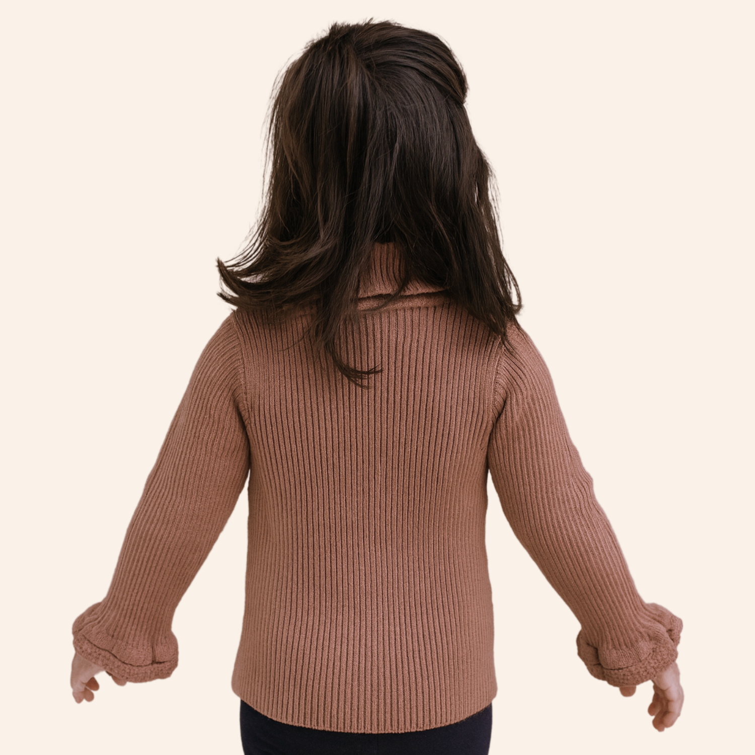 Smile Baby Ribbed Turtleneck Sweater for Kids (6M–3Y) – White, Black, Khakhi, Onion