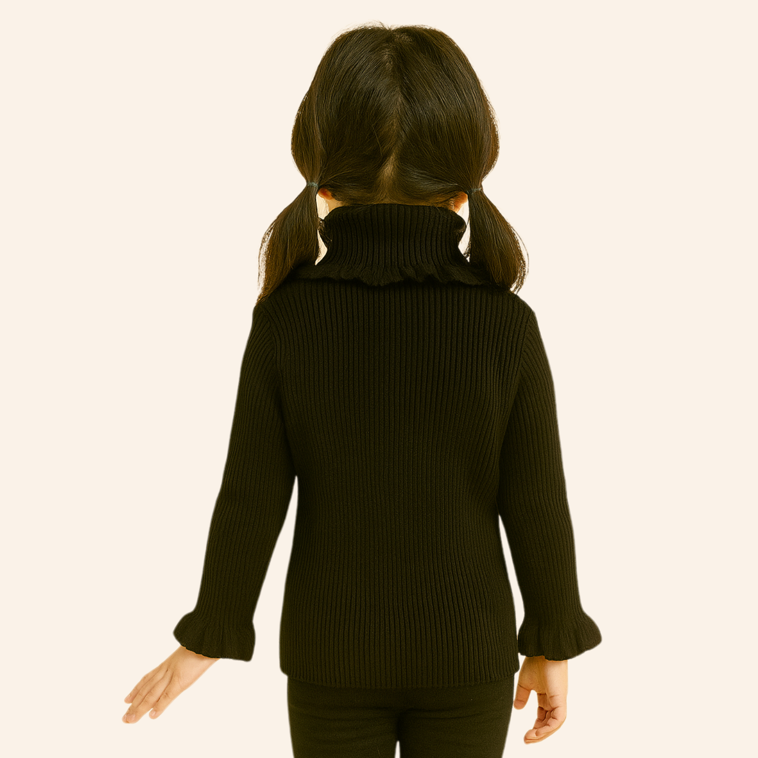 Smile Baby Ribbed Turtleneck Sweater for Kids (6M–3Y) – White, Black, Khakhi, Onion