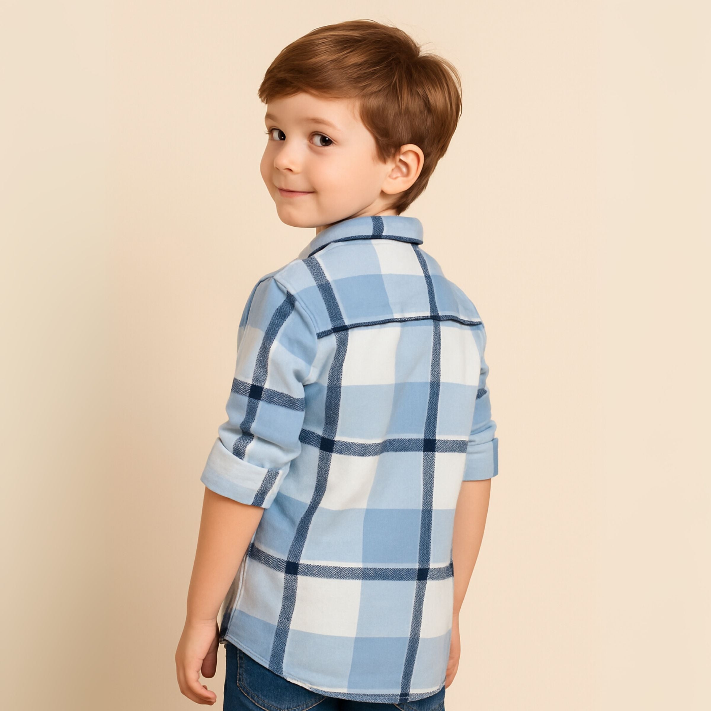 Smile Baby Boys’ Sky & Fawn Casual Shirt and T-Shirt Combo – Ages 3 to 14 Years