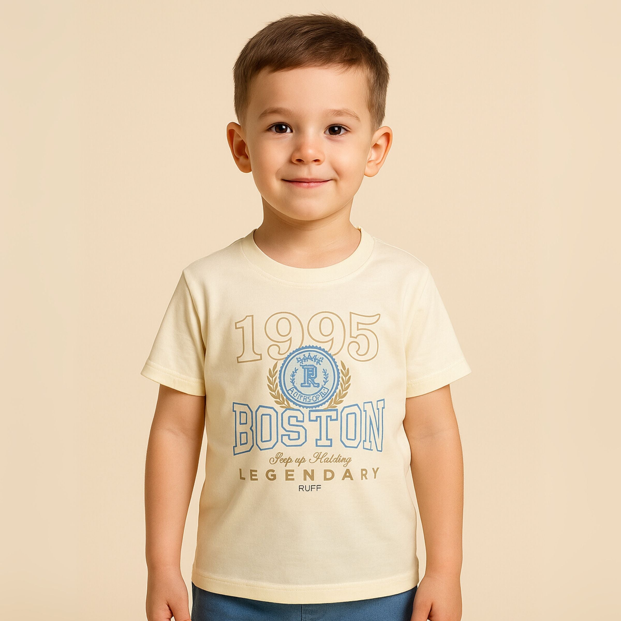 Smile Baby Boys’ Pink & Khaki Check Shirt and Printed T-Shirt Combo – Ages 3 to 14 Years