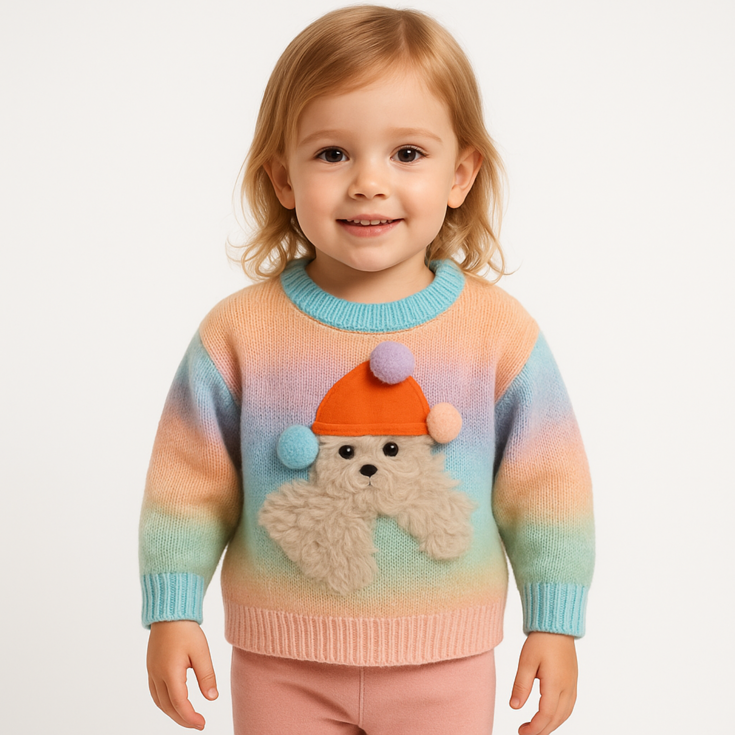 Smile Baby™ Rainbow Knit Sweater & Ribbed Pant Set – Age 6M to 24M