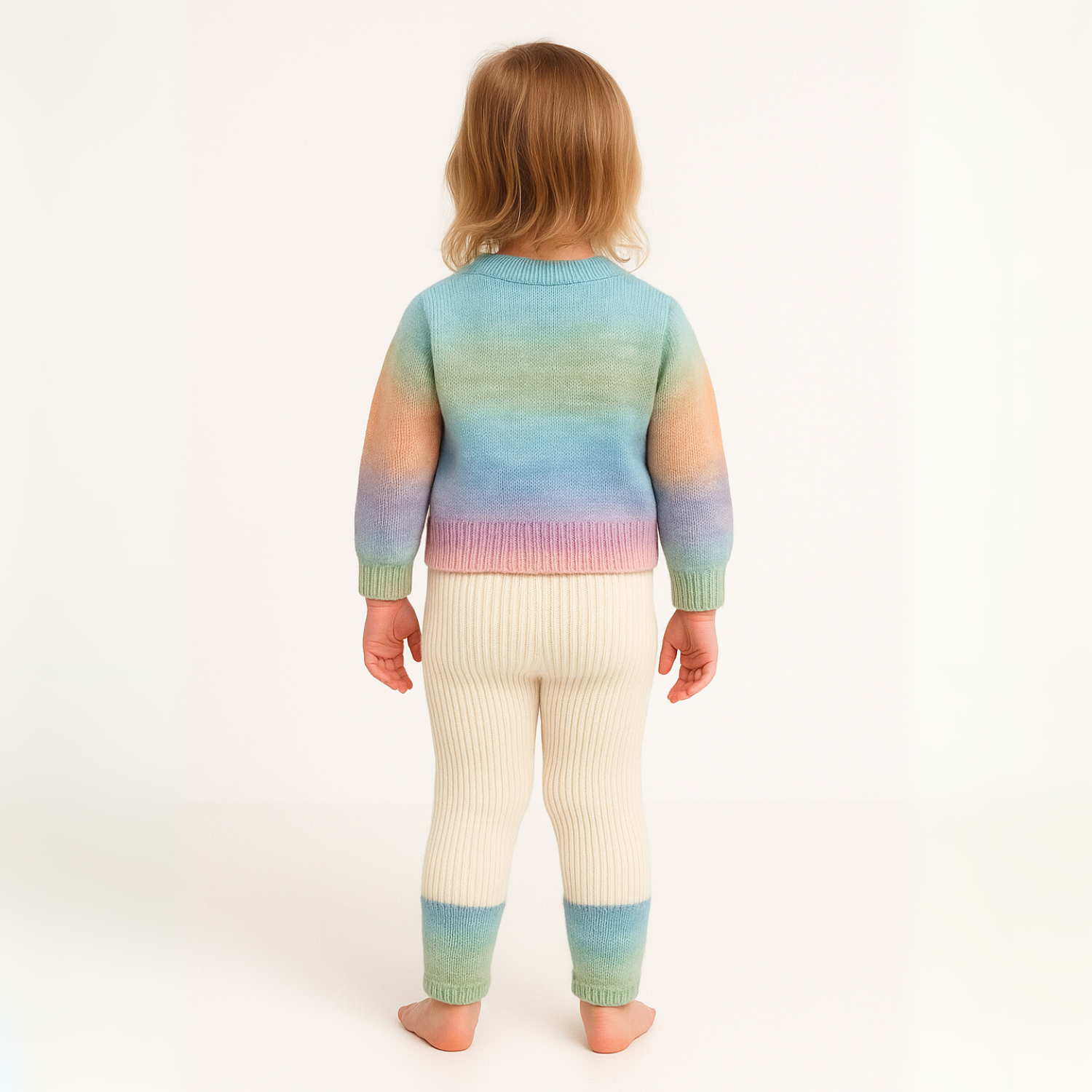Smile Baby™ Rainbow Knit Sweater & Ribbed Pant Set – Age 6M to 24M