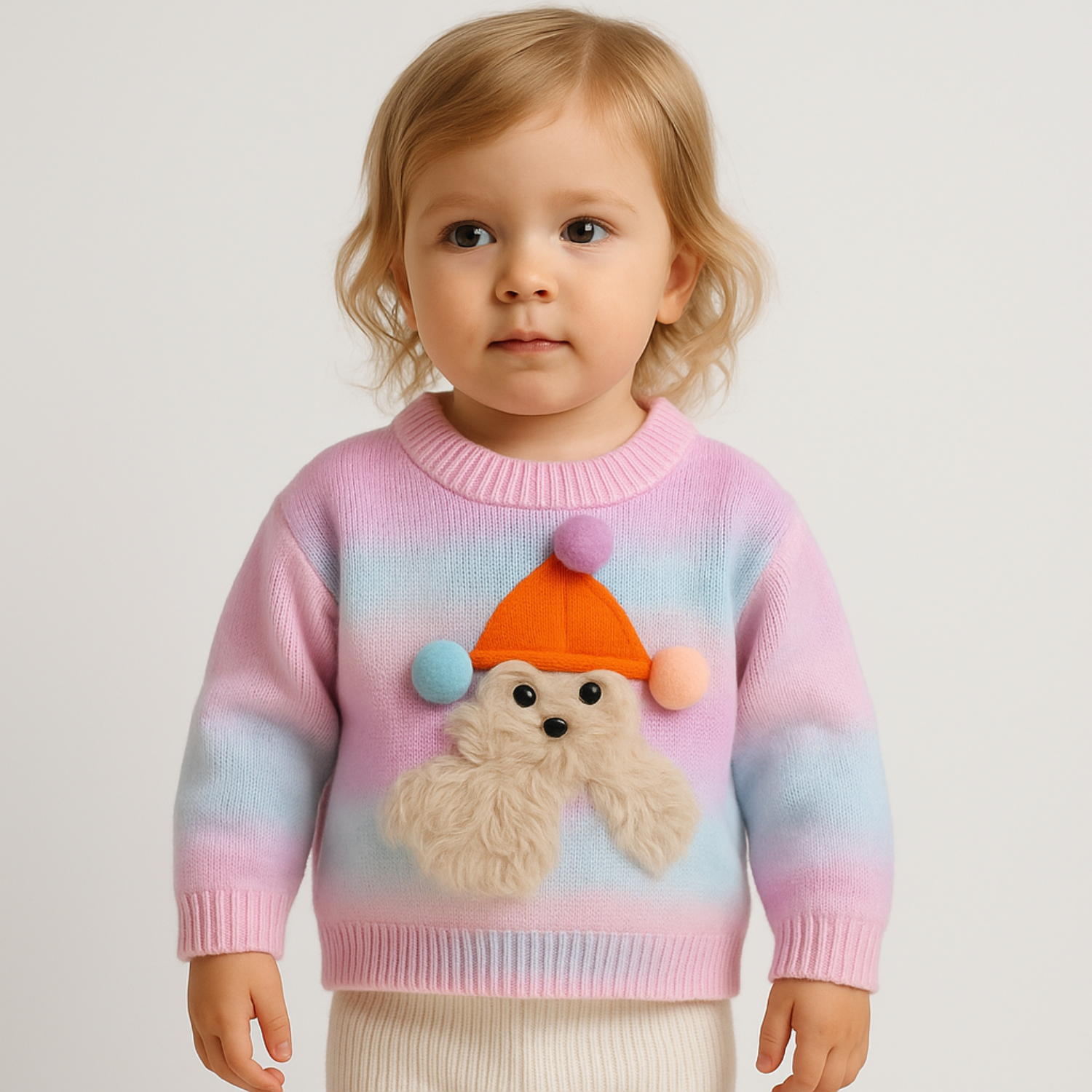 Smile Baby™ Rainbow Knit Sweater & Ribbed Pant Set – Age 6M to 24M