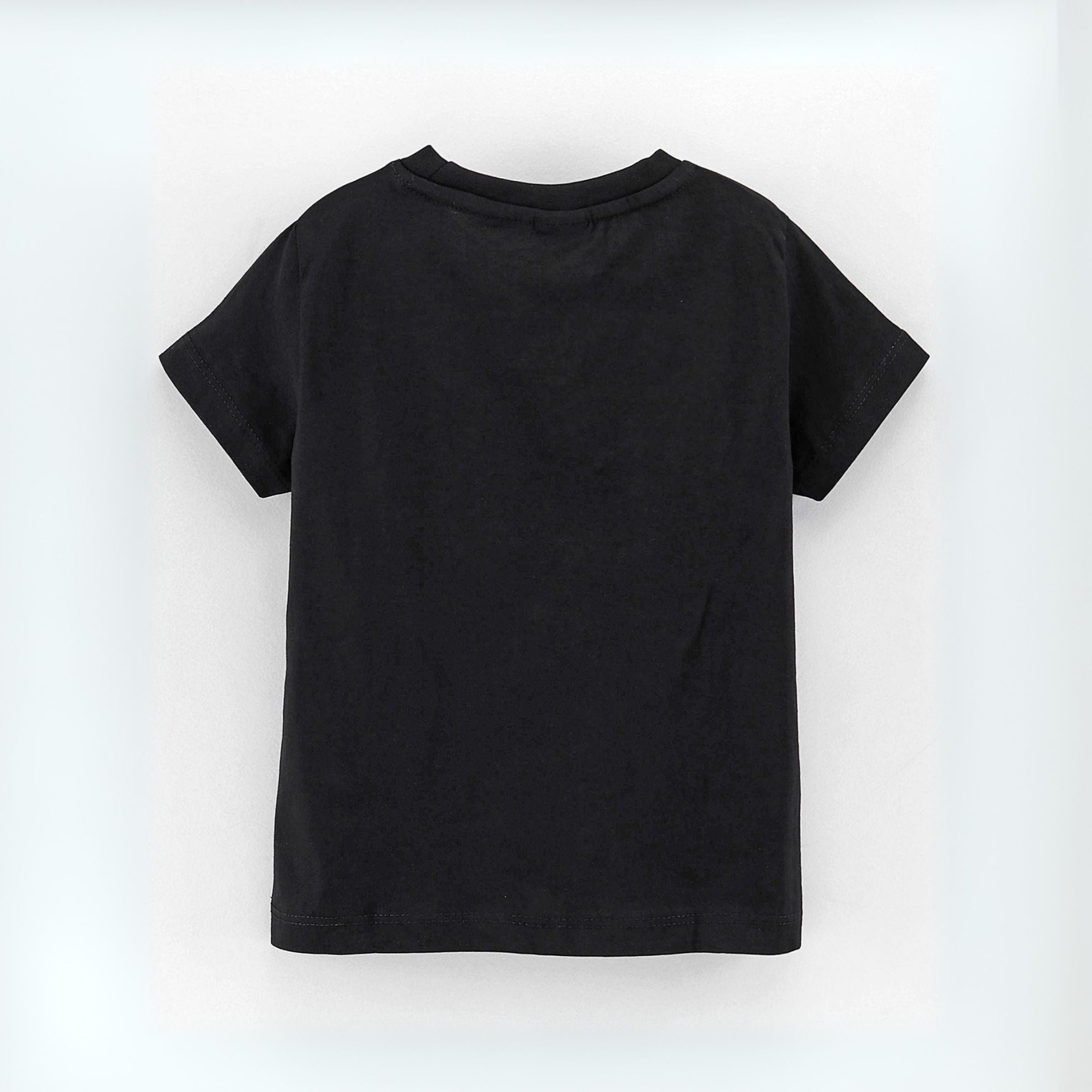 Ollypop Sinker Knit Half Sleeves Solid Color T-Shirt | 100% cotton fabric | round neck and plain boys t-shirt - BLACK color