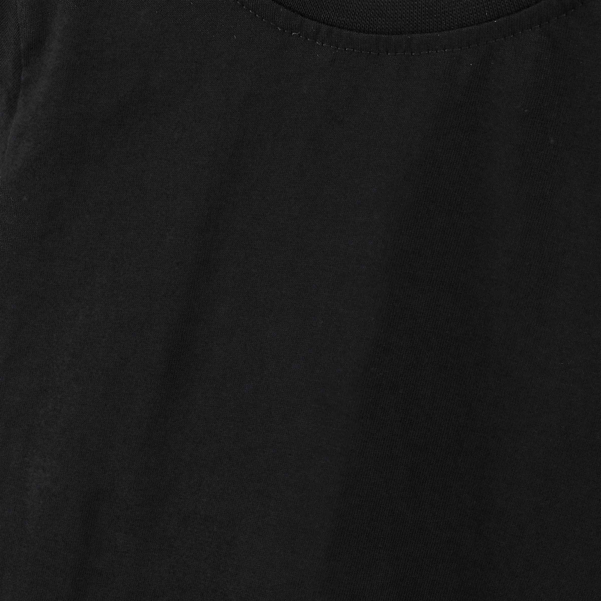 Ollypop Sinker Knit Half Sleeves Solid Color T-Shirt | 100% cotton fabric | round neck and plain boys t-shirt - BLACK color