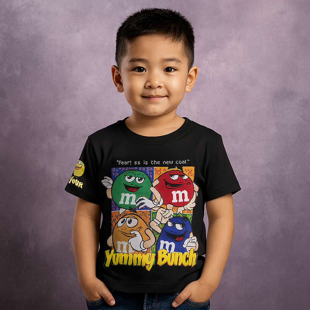 Smile Baby Boys Cartoon Print T-Shirt – Neon Green & Black | Age 12 Months to 4 Years