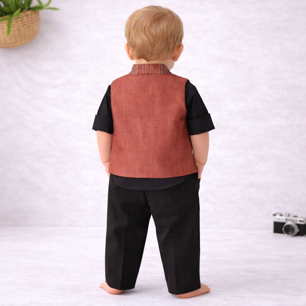 Little Collars Boys Set (18 Months to 4 Years) – Premium Waistcoat & Pant Formal Outfit