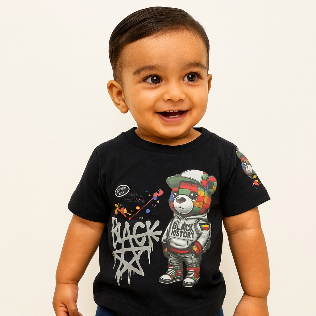 COOLEST Kids Graphic Printed T-Shirt – Yellow & Black | Age 12 Months – 4 Years