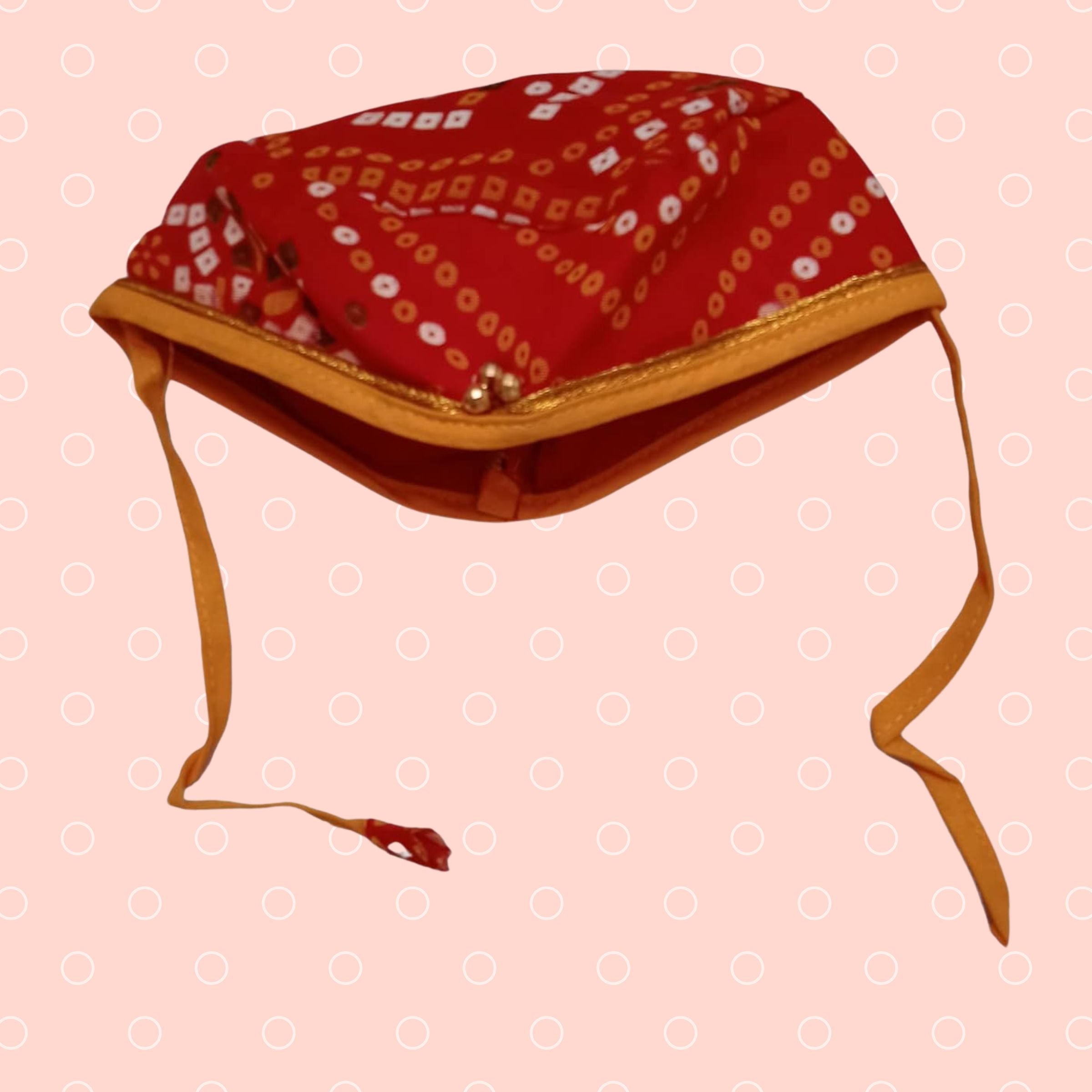 SMILE BABY JAMNA SET FOR GIRLS RED COLOR | JUTI , TOPI ,KURTA AND PAIJAMA SET | BANDHNI PRINTED AND V NECK KURTA AND OLAIN PAIJAMA  IN RED COLOR