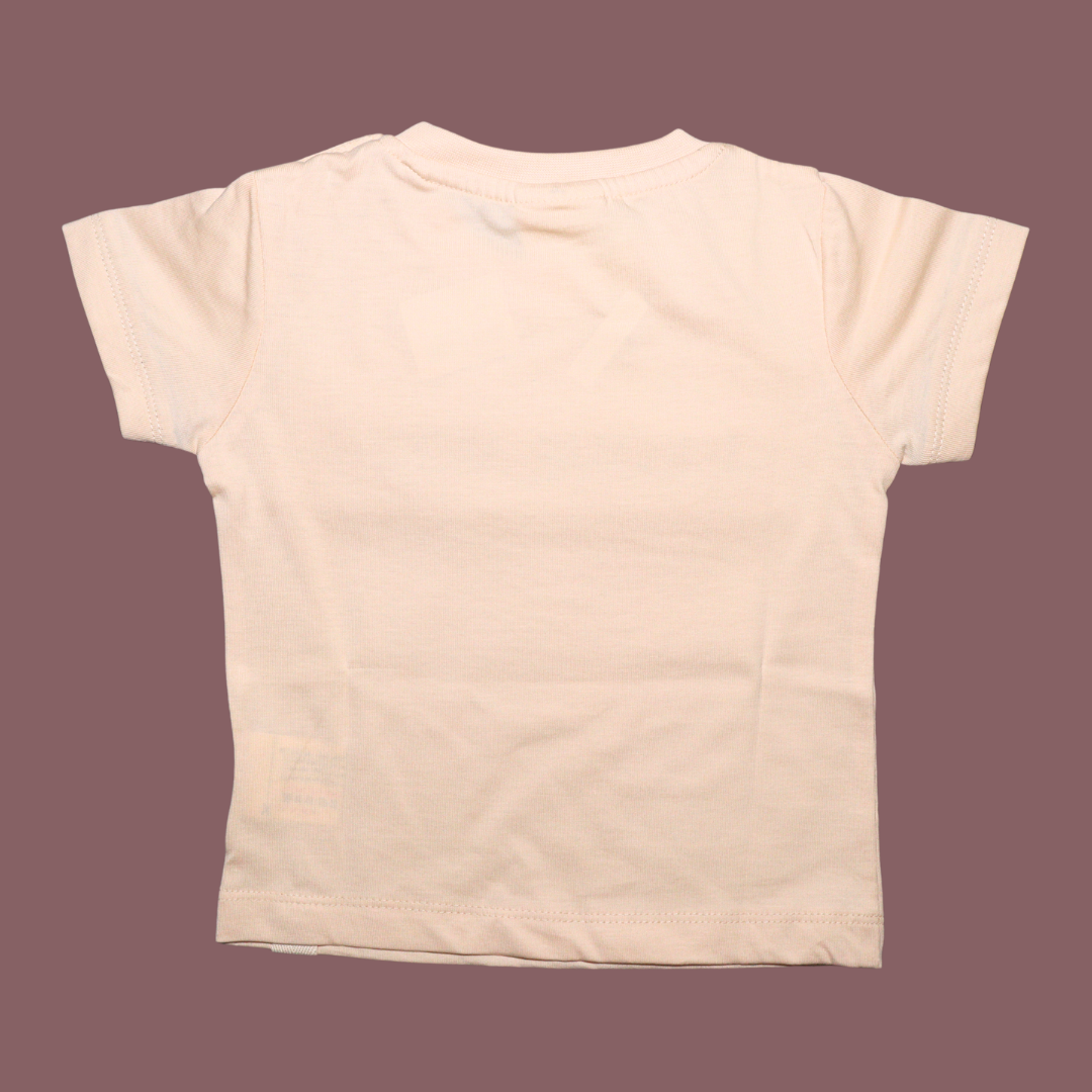 Ollypop Cotton Half Sleeves Top I Love You Maa Print (Green / Pink)