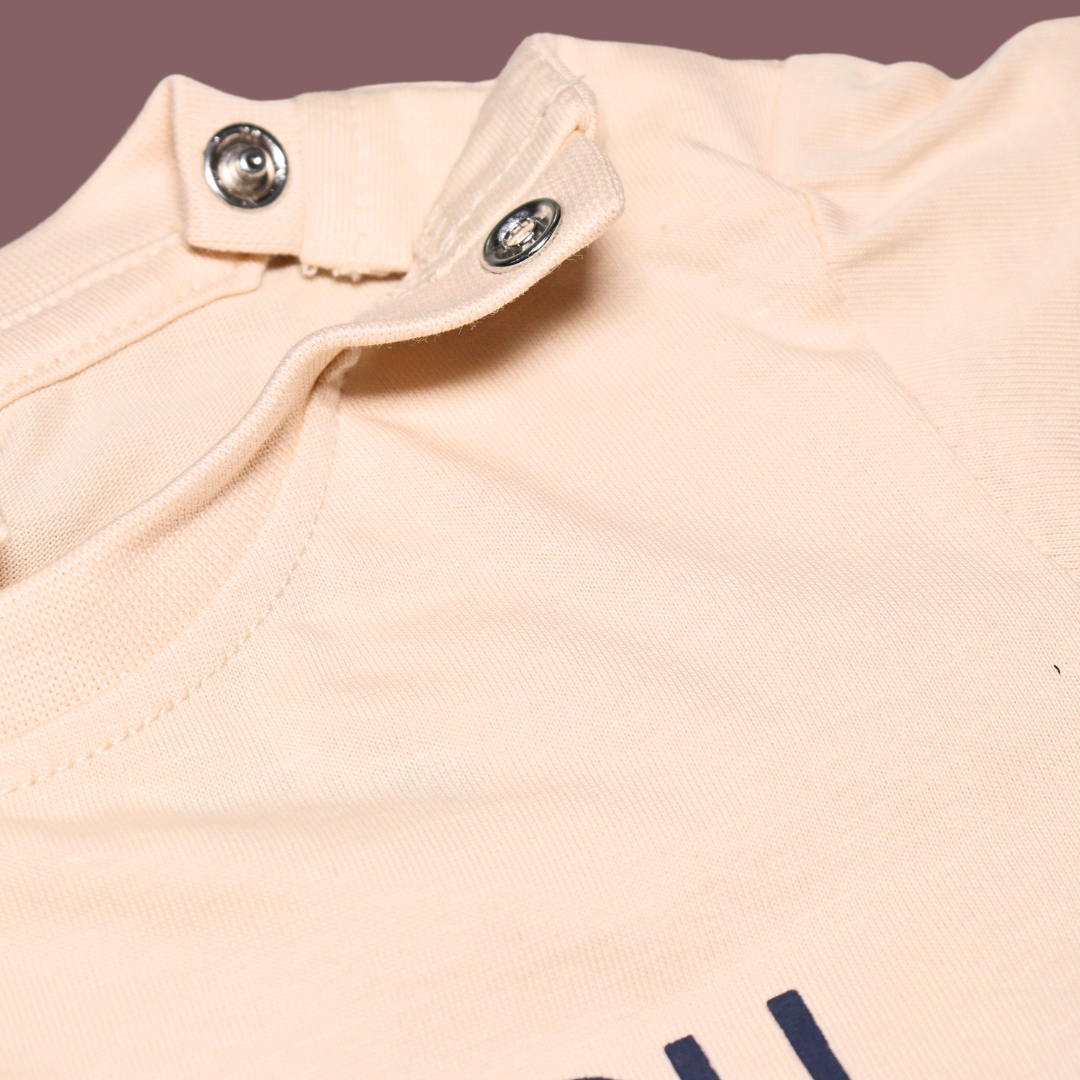 Ollypop Cotton Half Sleeves Top I Love You Maa Print (Green / Pink)