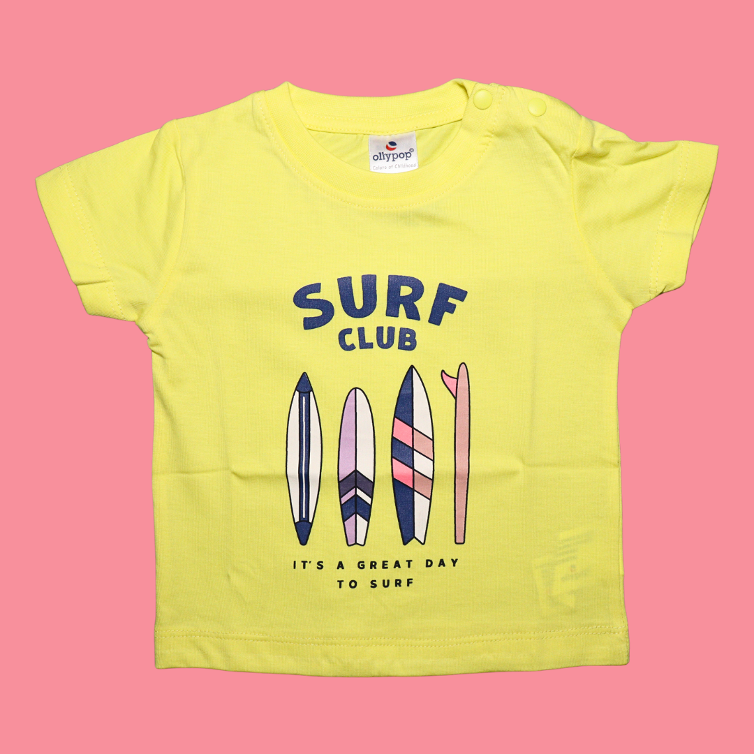 Ollypop Cotton Knit Half Sleeves T-Shirt with Text Print - 10 Colors