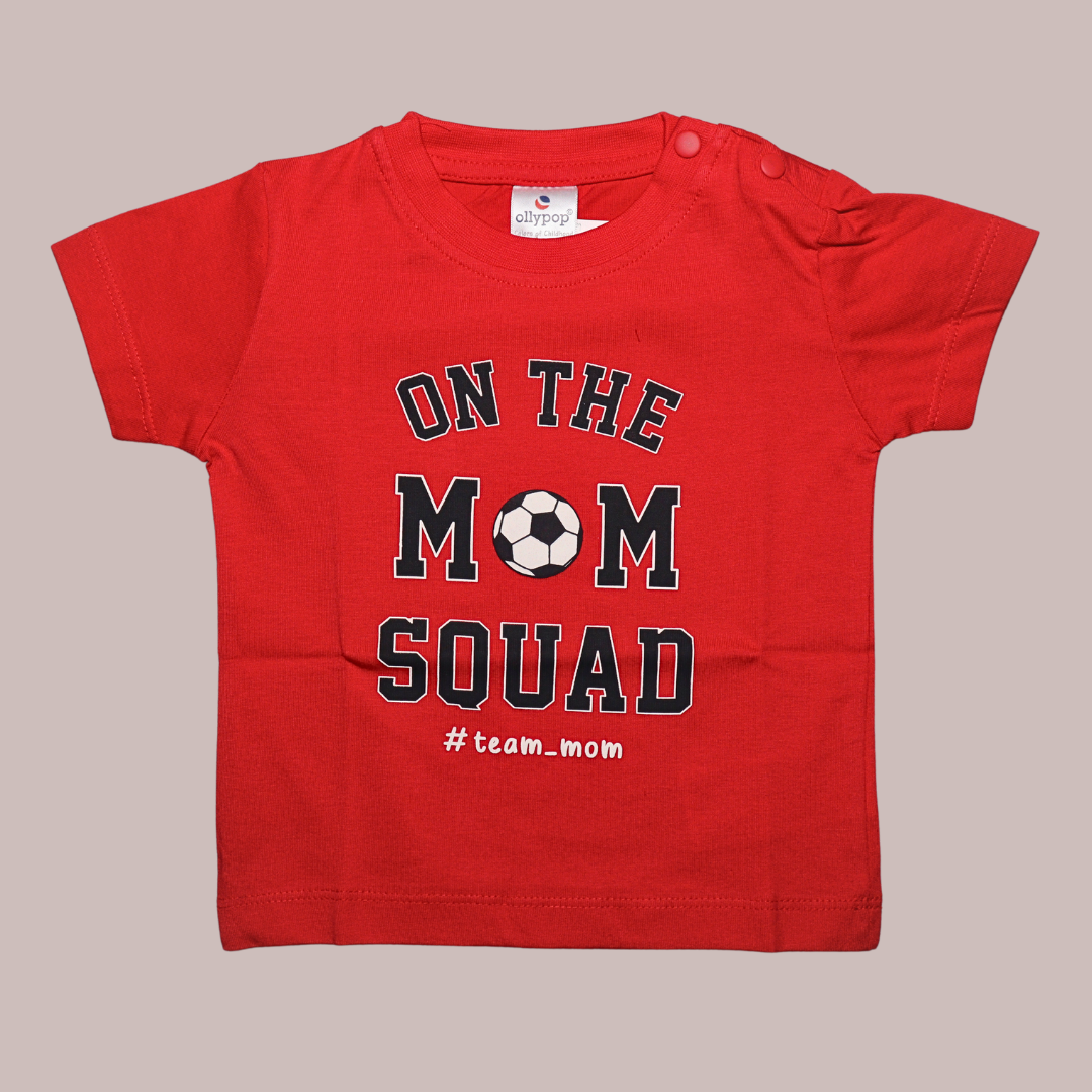 Ollypop Cotton Knit Half Sleeves T-Shirt with Text Print - 10 Colors