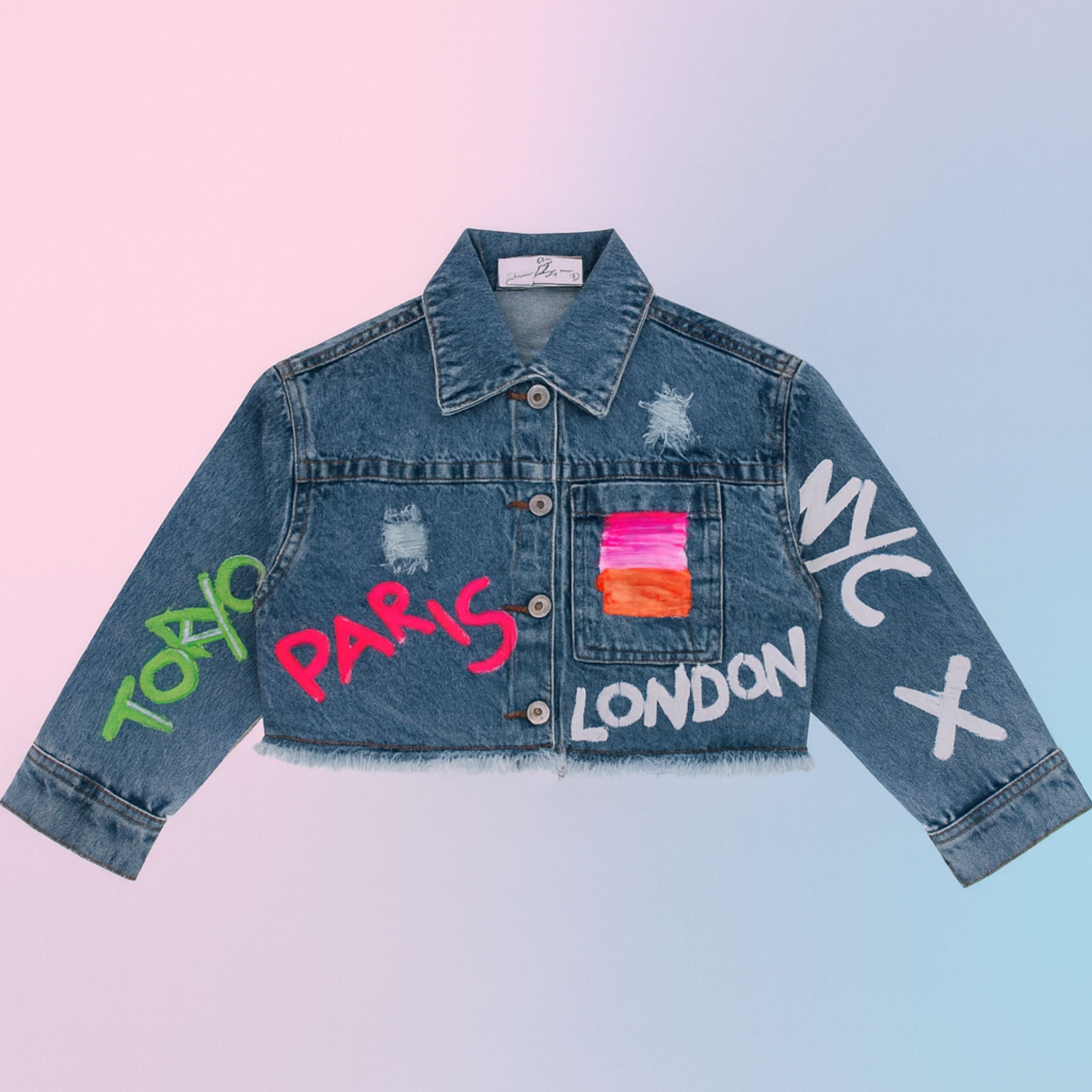 Reverse X-Treme girls’ Cropped Denim Jacket – D. Denim & L. Denim (Age 4–12 Years)