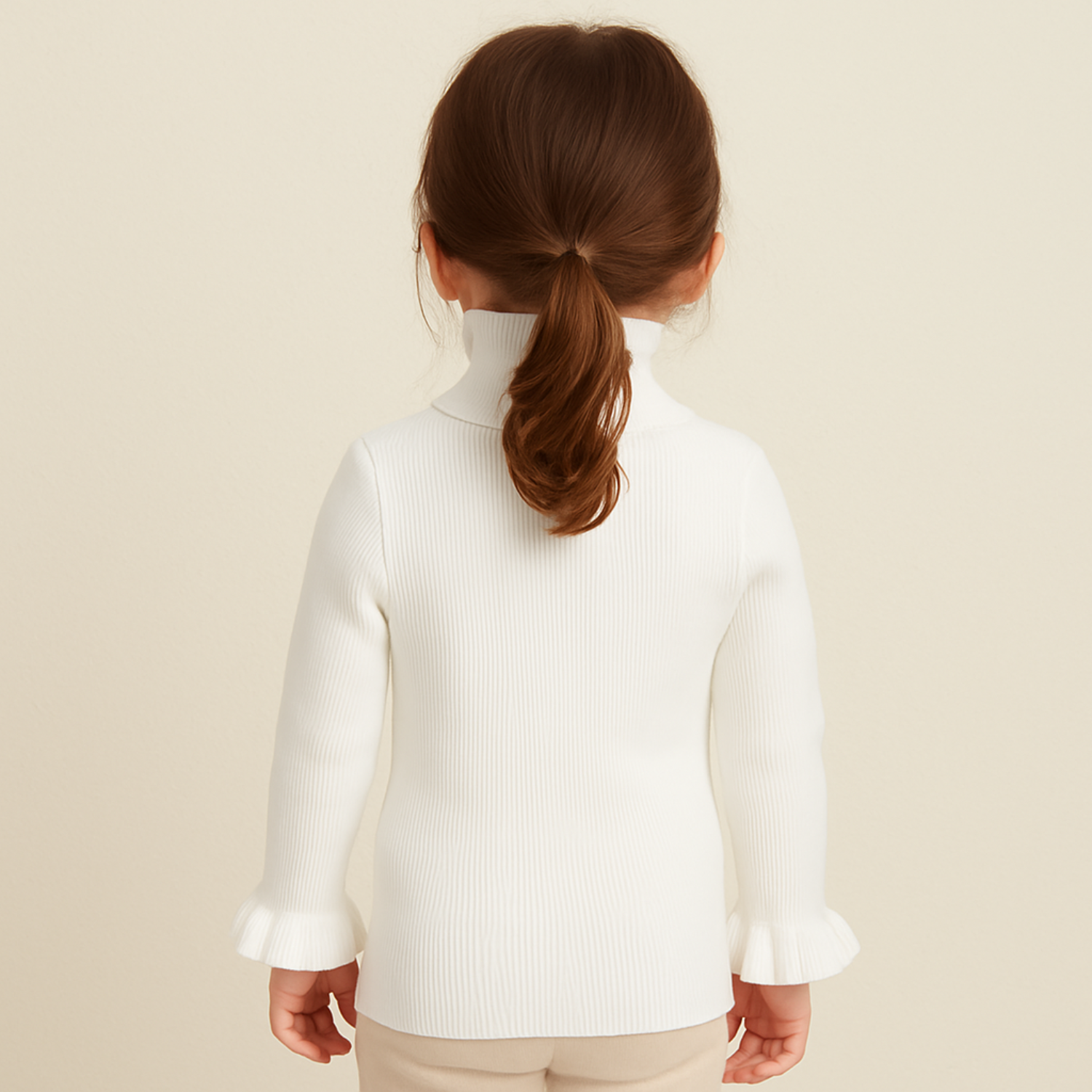 Smile Baby Girls’ Premium Ribbed Collar Sweater (1–5 Years) – Multiple Colors