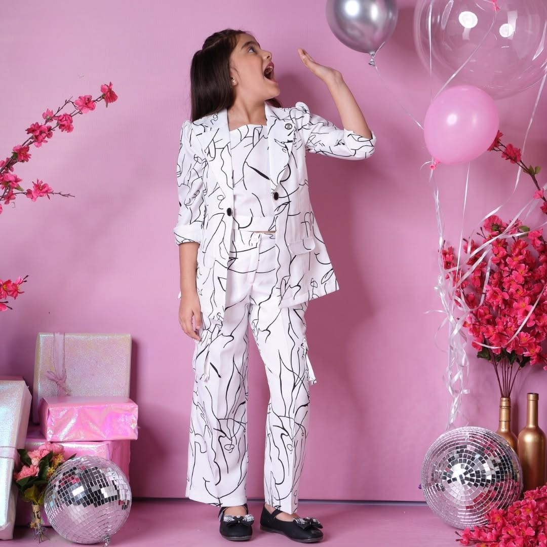 Tiny Baby Girls White 3pec Colored Pant Set