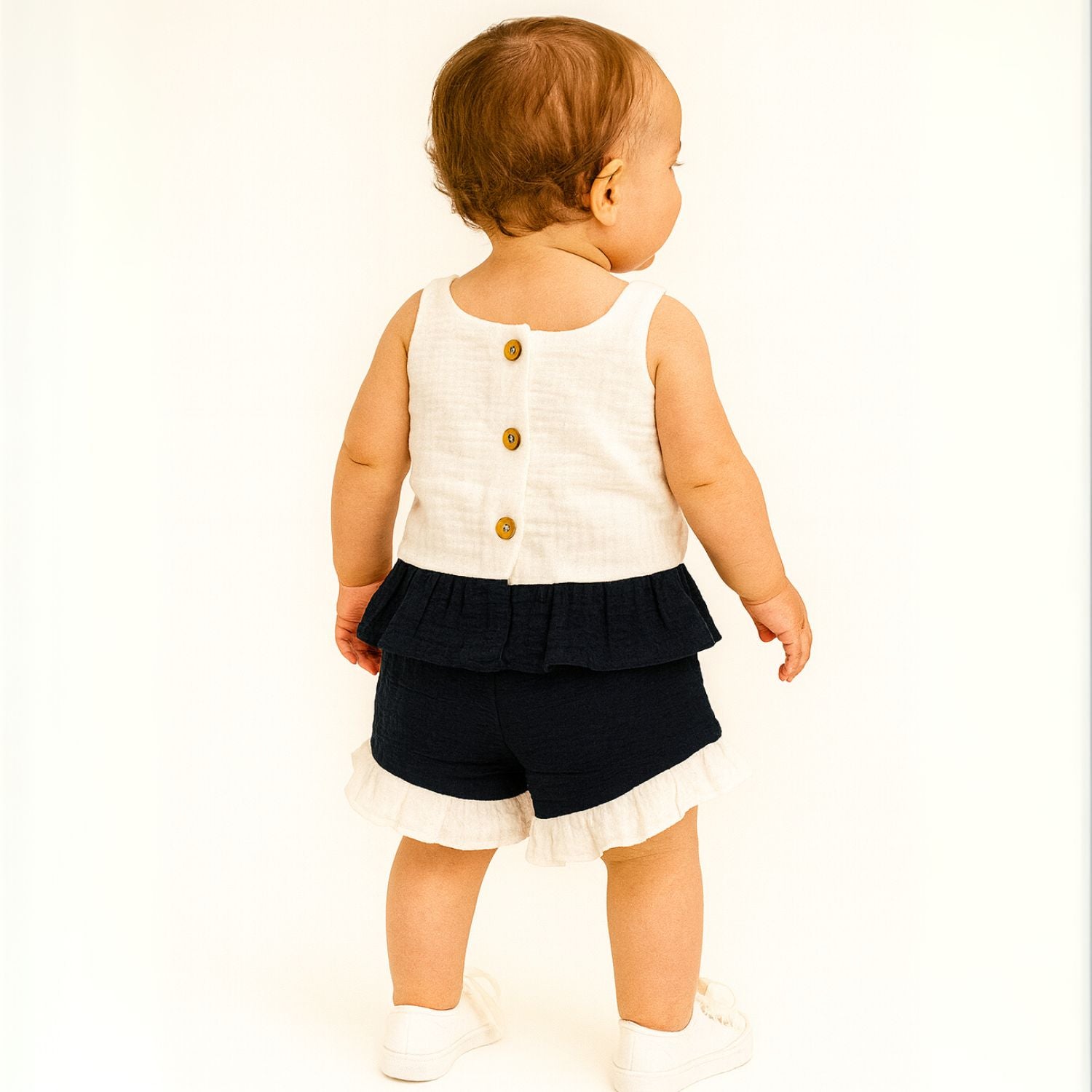 Smile Baby Girls Embroidered Cotton Top & Shorts Set – Sleeveless, 2-Piece Outfit (3M–3Y)