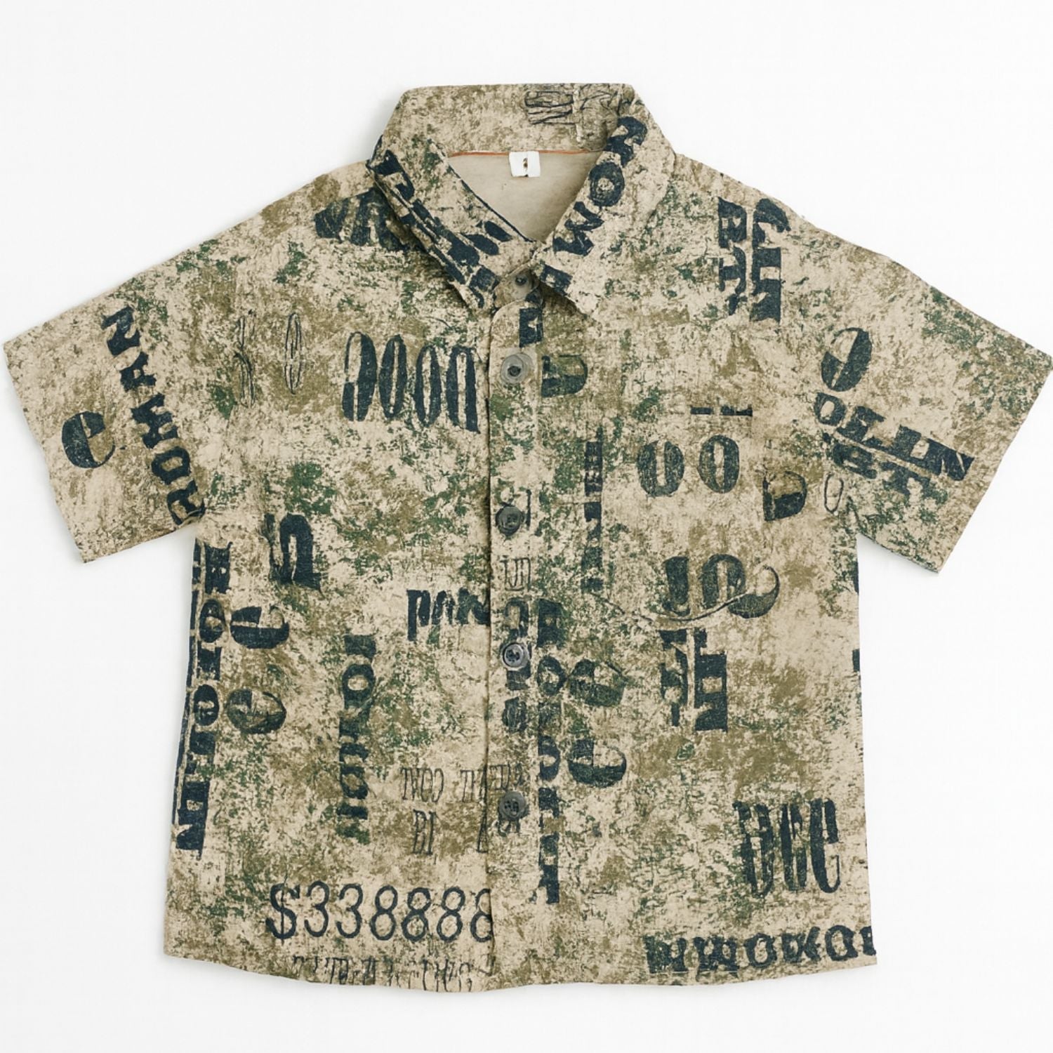 Smile Baby Boys’ Green Graphic Print Shirt – Ages 2 to 12 Years