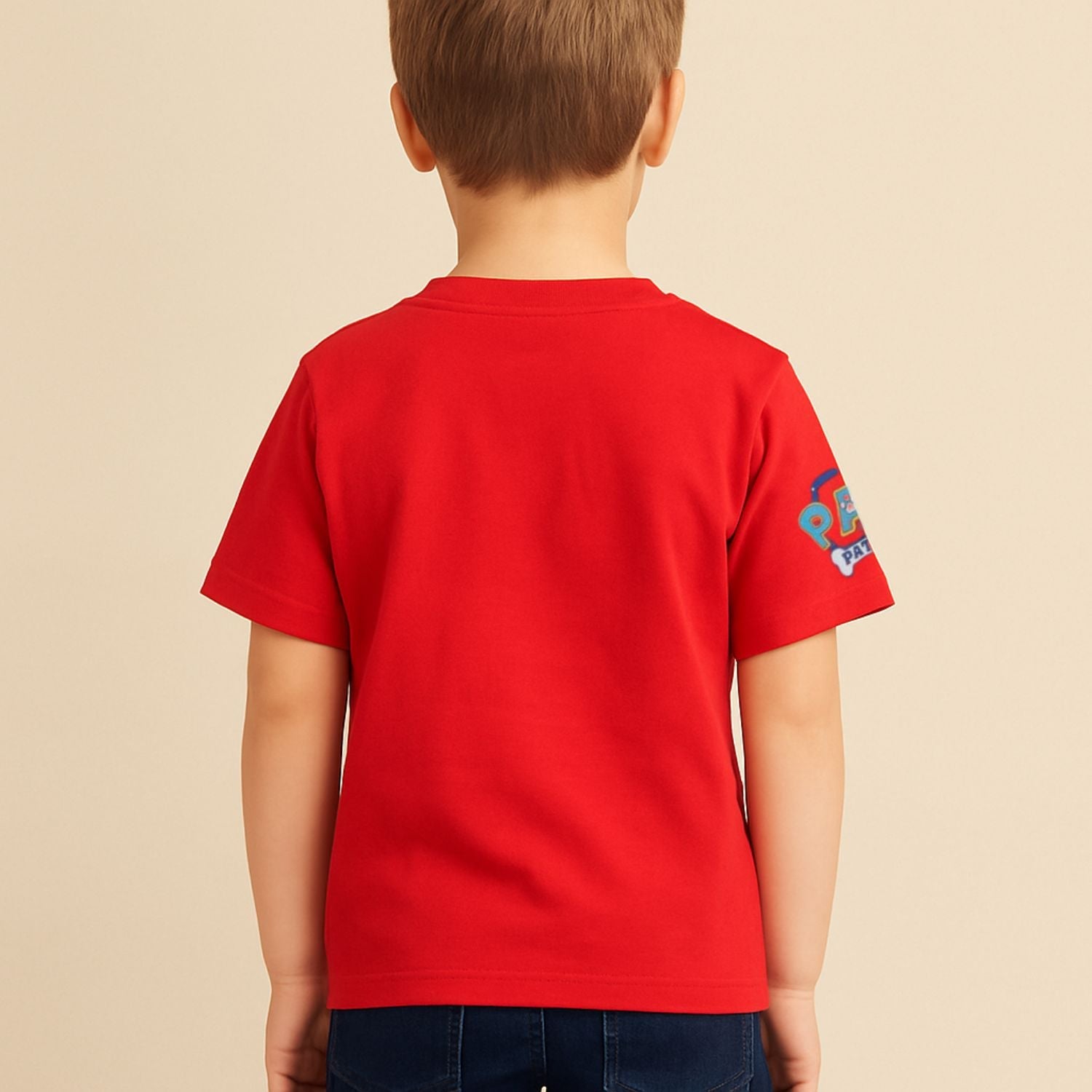 COOLEST Boys Paw Patrol T-Shirt | Red & Black Cartoon Print | Ages 4–12 Years
