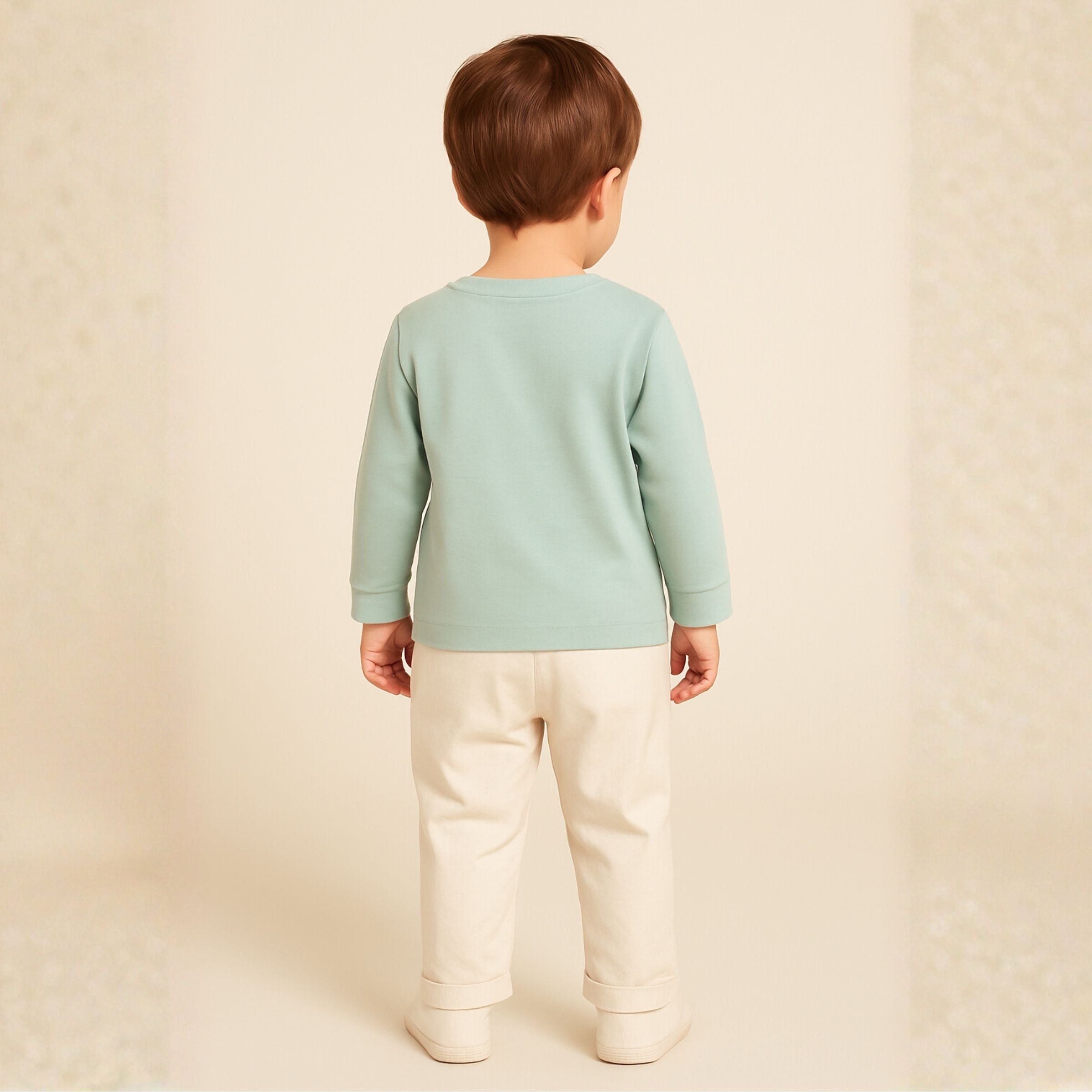 OLLYPOP Safari Adventure Full Sleeve T-Shirt & Pant Set – Ivory & Scuba (3–3 Years)