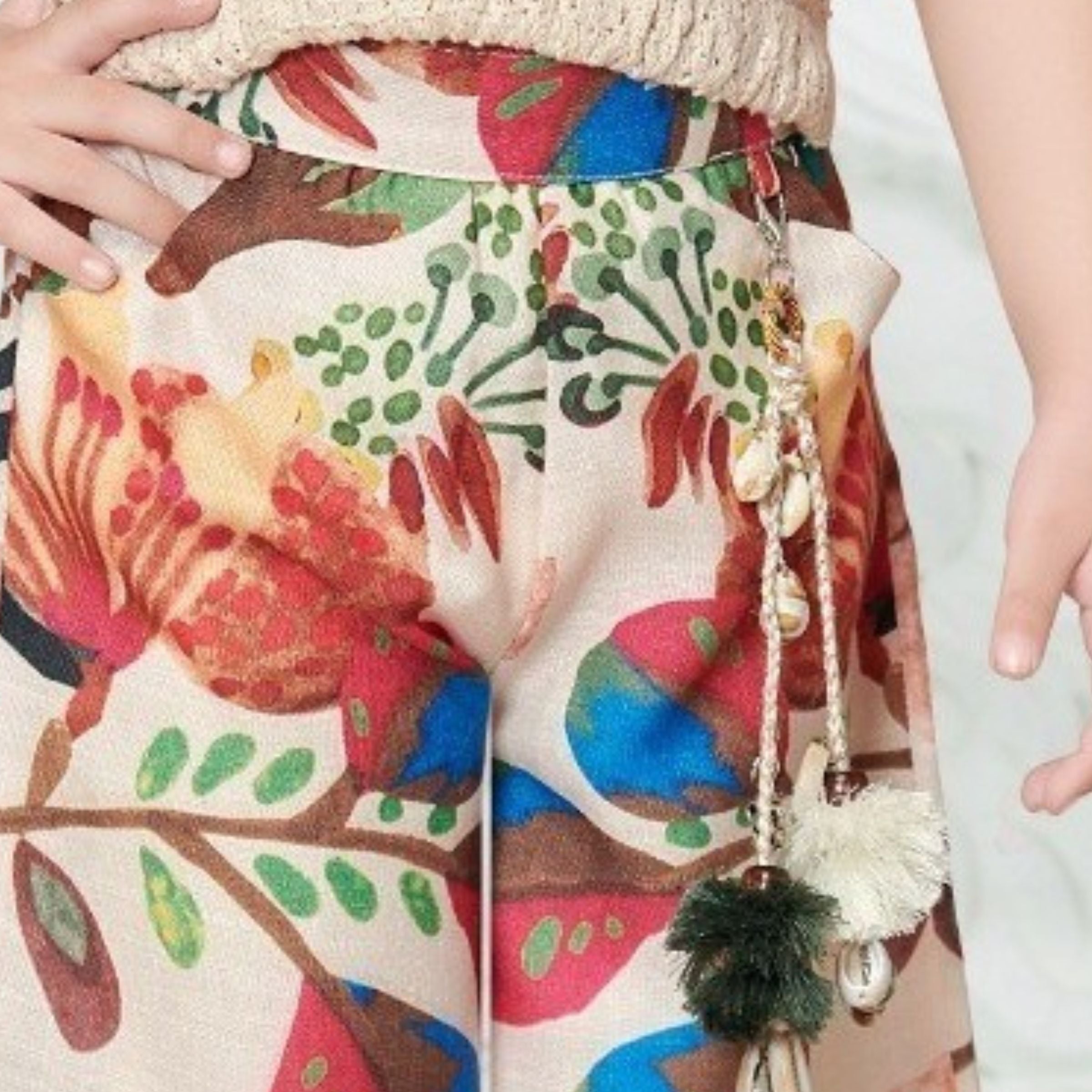 Smile Baby Girls Floral Palazzo Set with crochet-style crop top | WESTREN WEAR | 18 Months to 7 Years