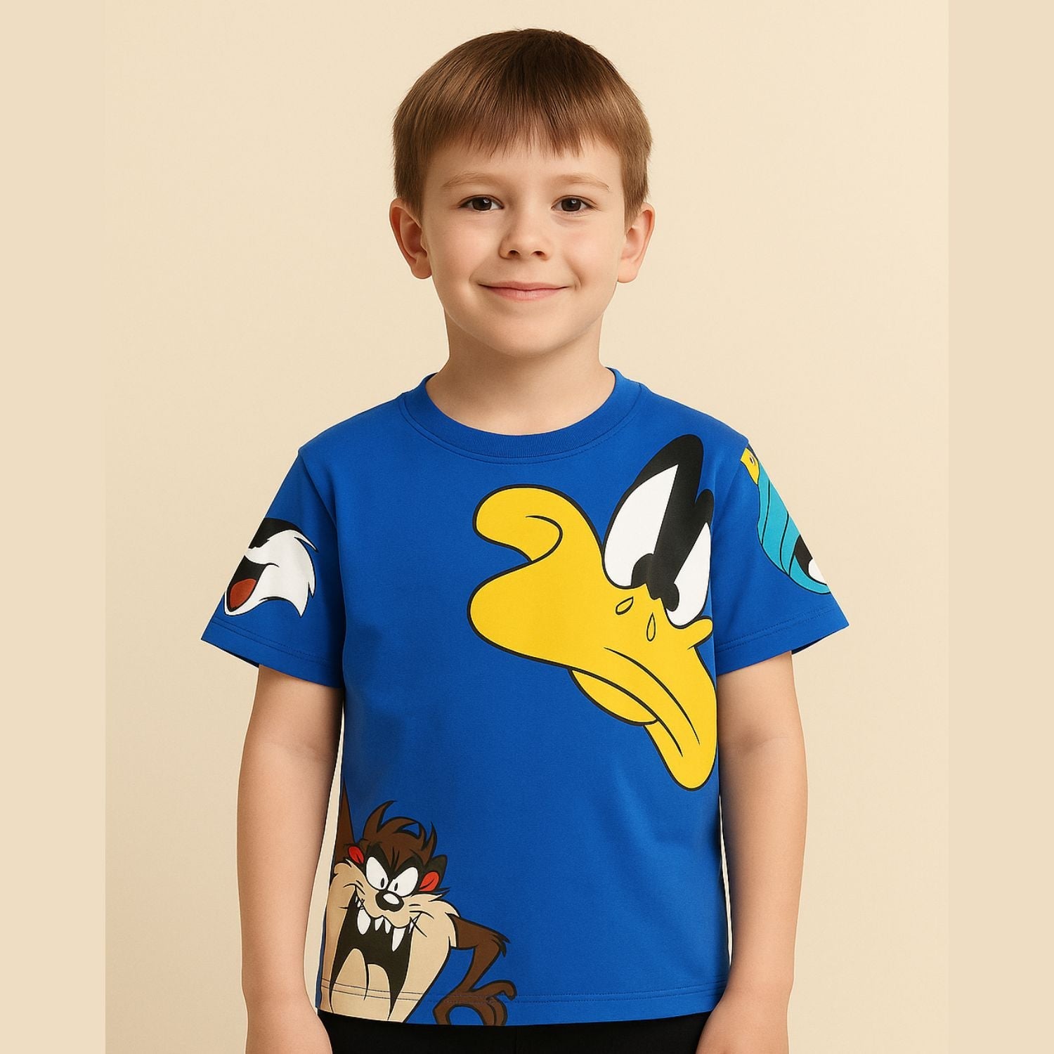 COOLEST Boys Cartoon Print T-Shirt | Daffy Duck & Taz Design | Ages 4–12 Years