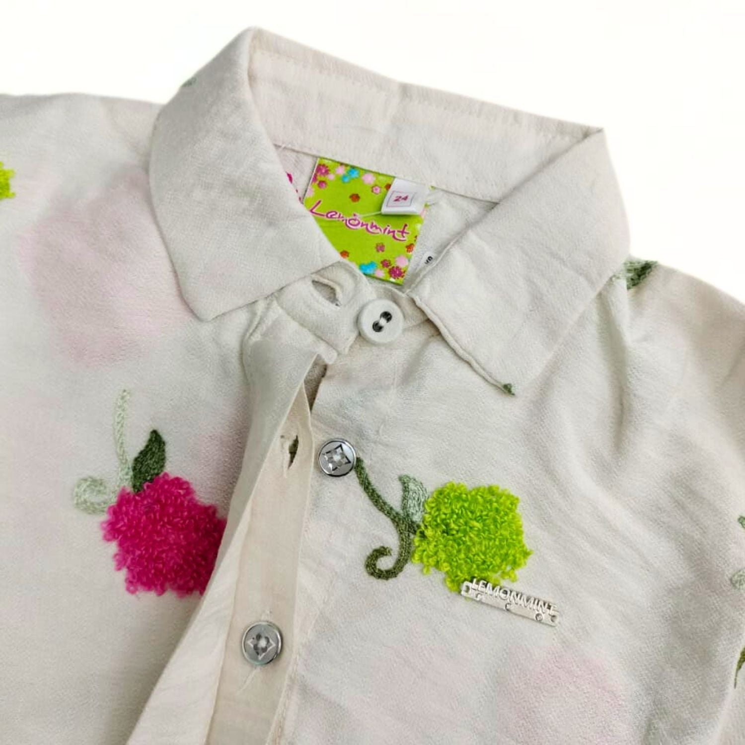 LEMONMINT Girls’ Floral Embroidered Shirt | Age 4 to 14+ Years