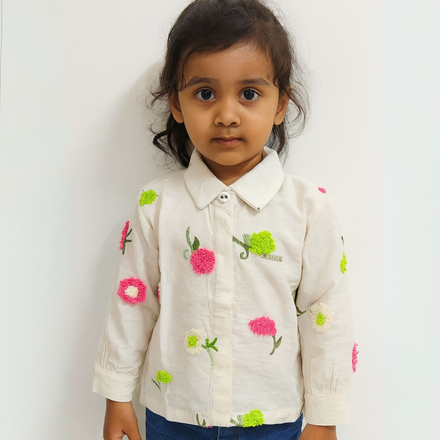 LEMONMINT Girls’ Floral Embroidered Shirt | Age 4 to 14+ Years