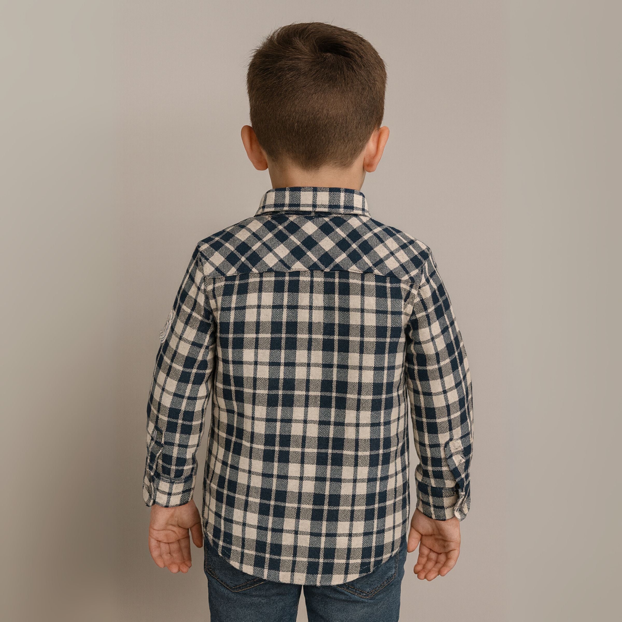Smile Baby Boys Checkered Shirt – Brown & Blue (18M – 10Y)