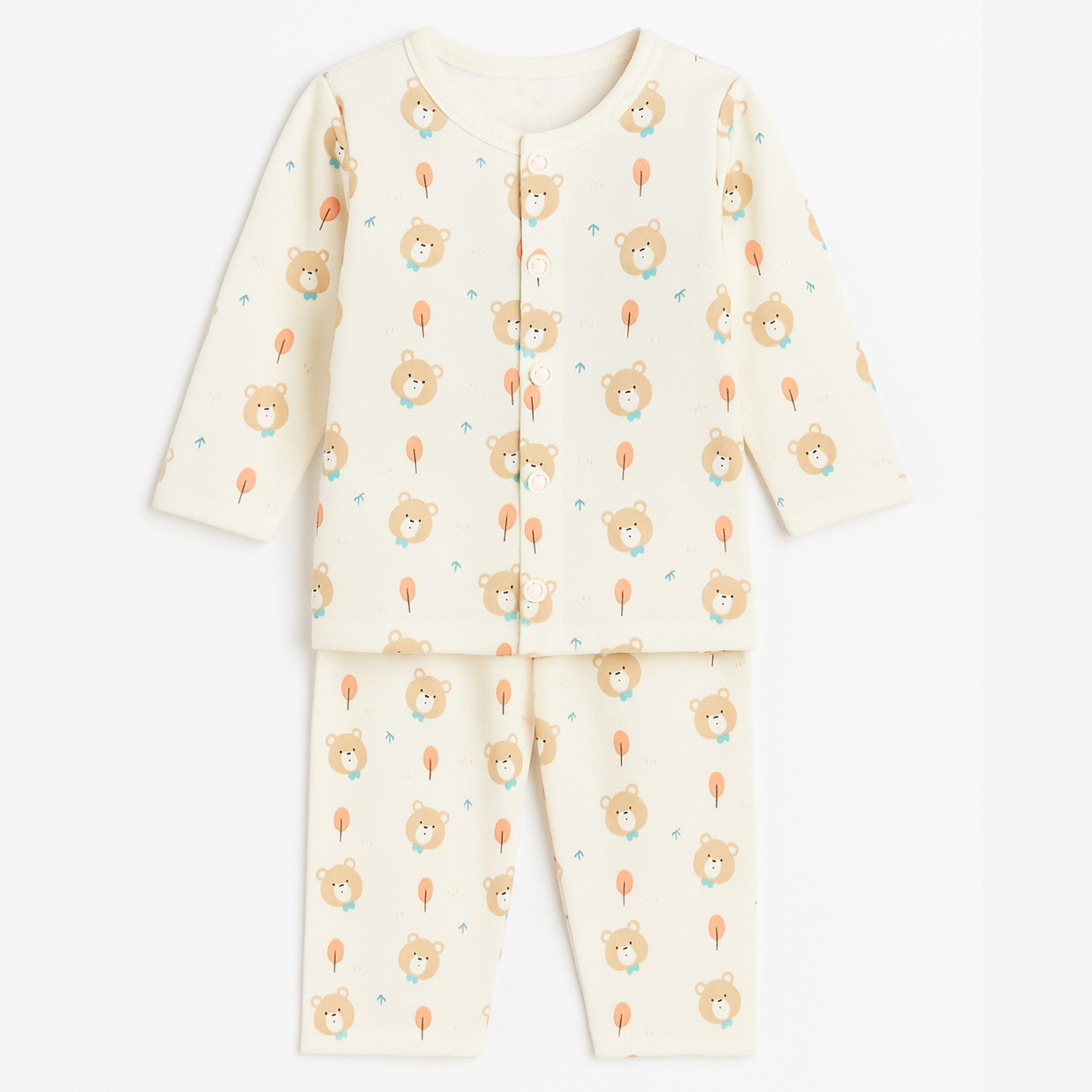 Toffy House 100% Cotton Baby Pajama Set – Bear & Balloon Print | 3 Months to 3 Year  | Soft Nightwear for  Girls