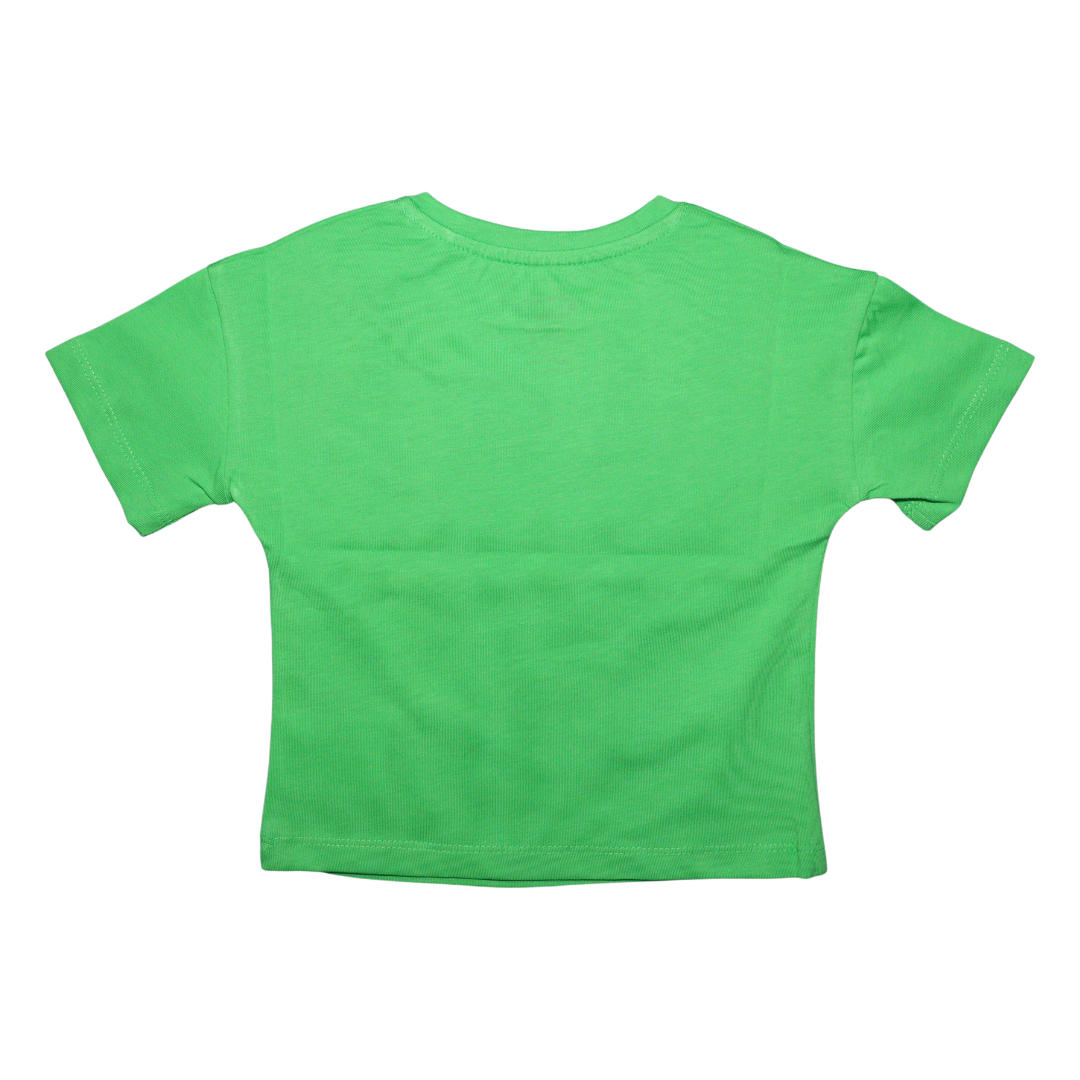 Vitamins Half Sleeves Top Girl Print with Sequin Detailing - C.Green