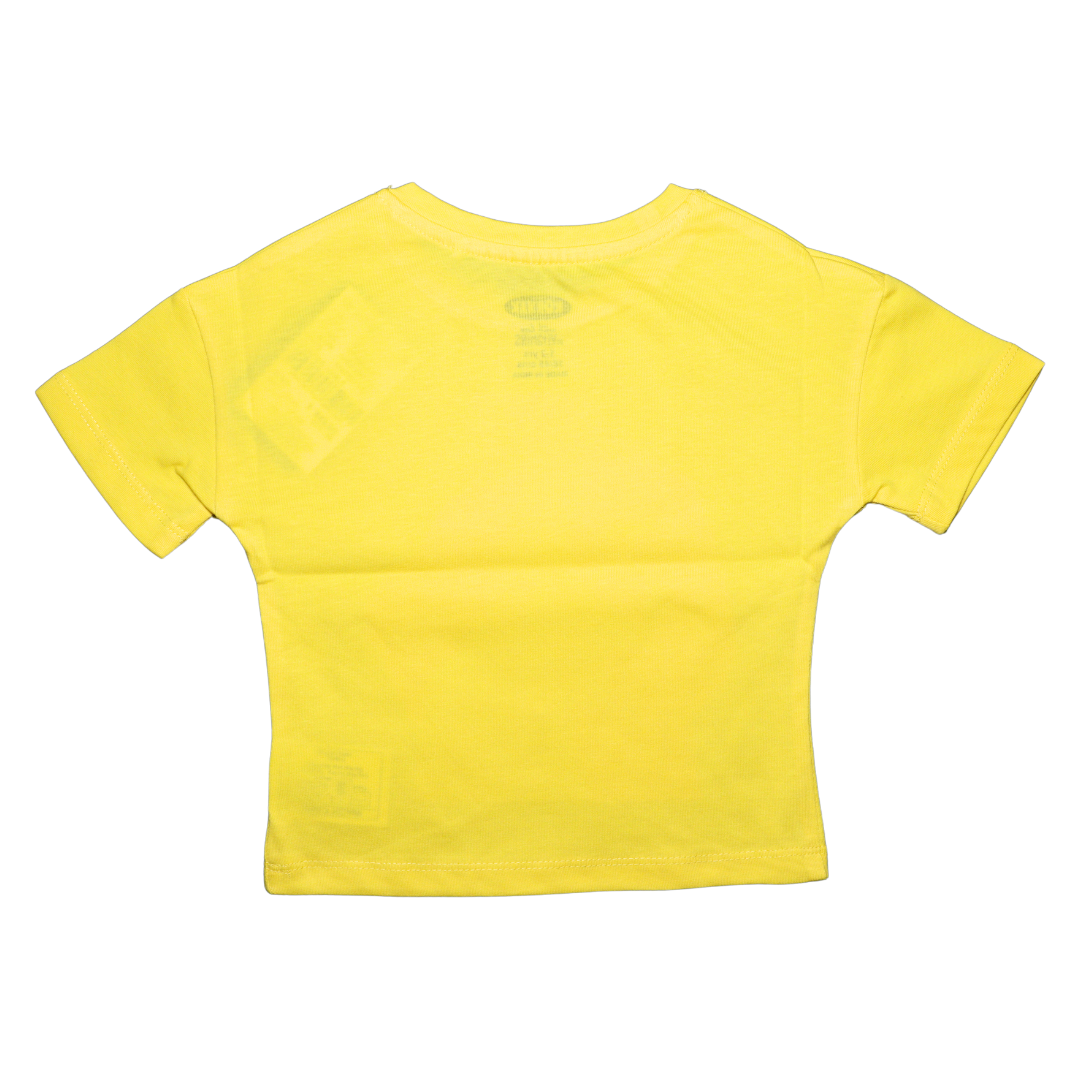 Vitamins Half Sleeves Top Girl Print with Sequin Detailing - Yellow