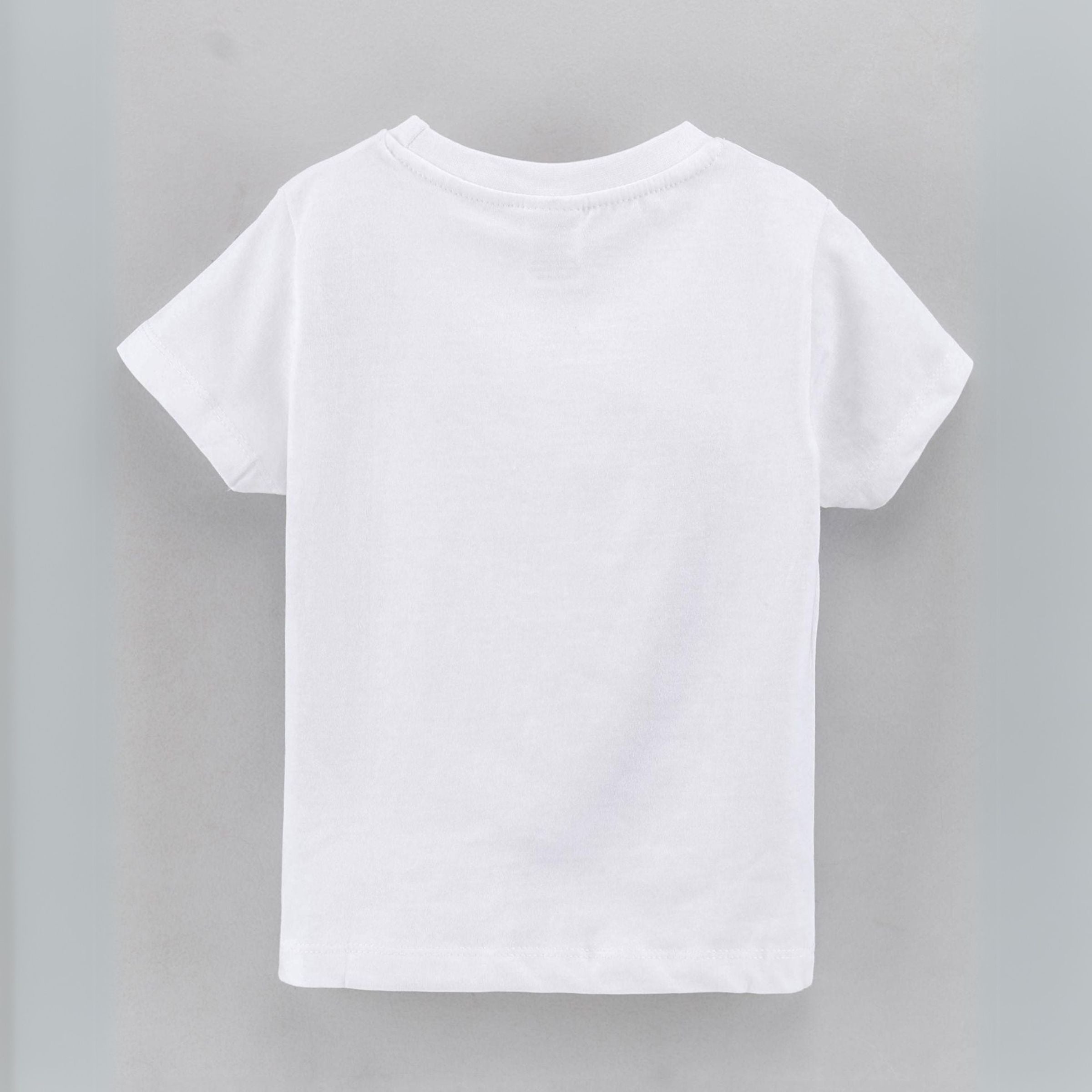 Ollypop Sinker Knit Half Sleeves Solid Color T-Shirt | 100% cotton fabric | round neck and plain boys t-shirt   - White color