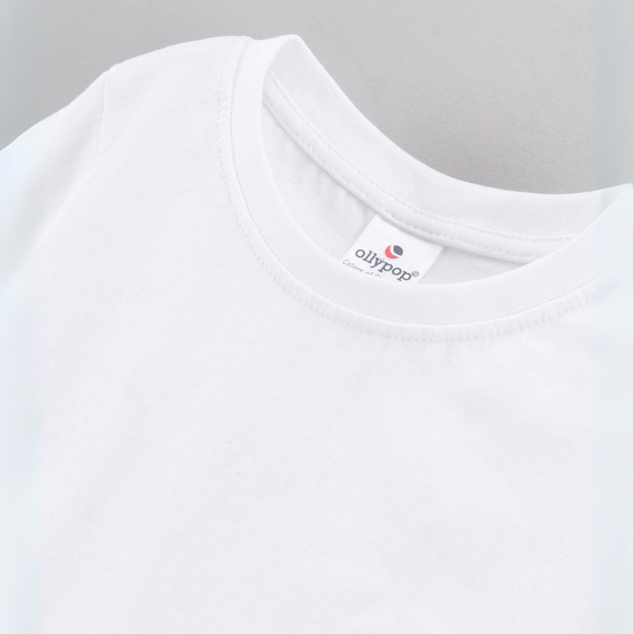 Ollypop Sinker Knit Half Sleeves Solid Color T-Shirt | 100% cotton fabric | round neck and plain boys t-shirt   - White color