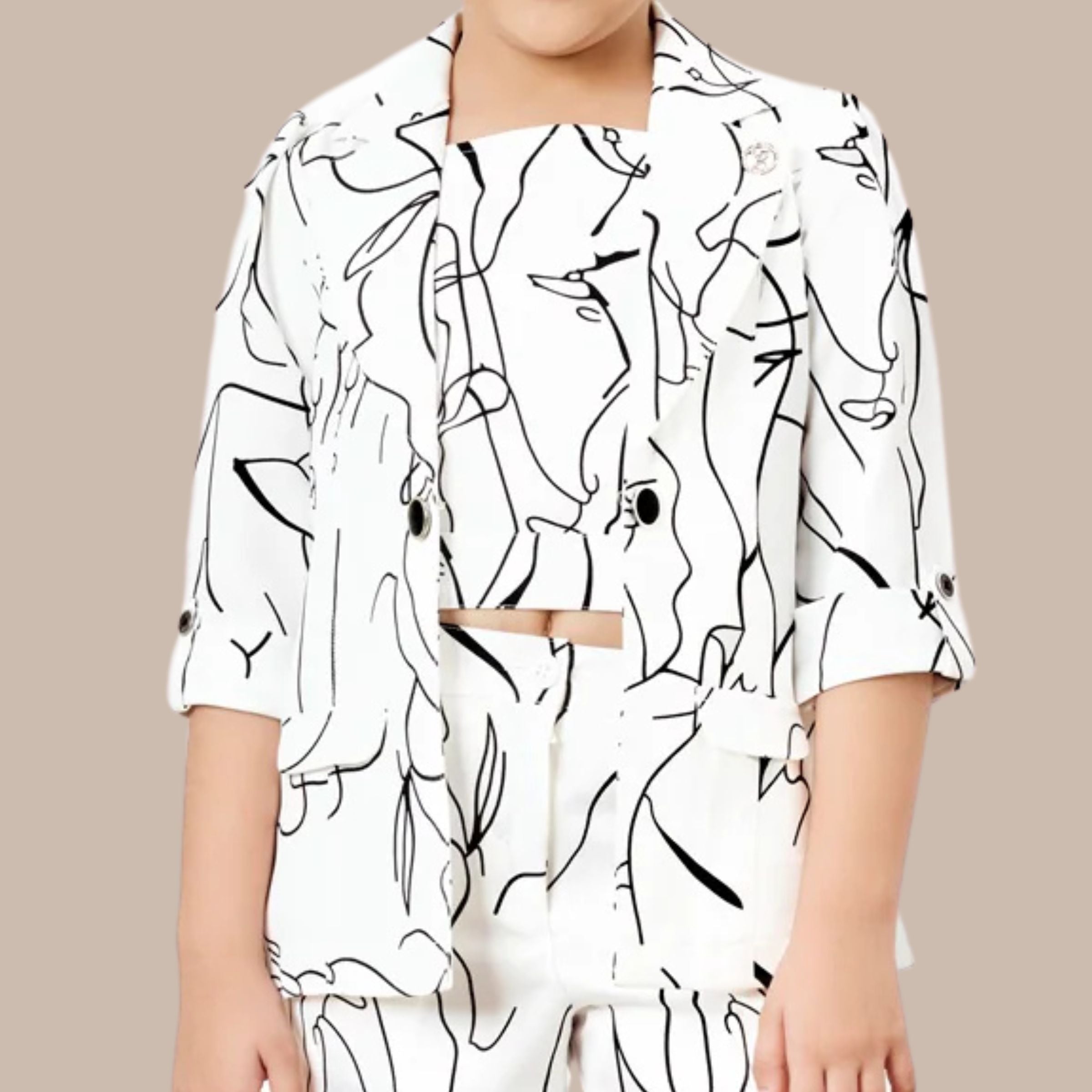 Tiny Baby Girls White 3pec Colored Pant Set