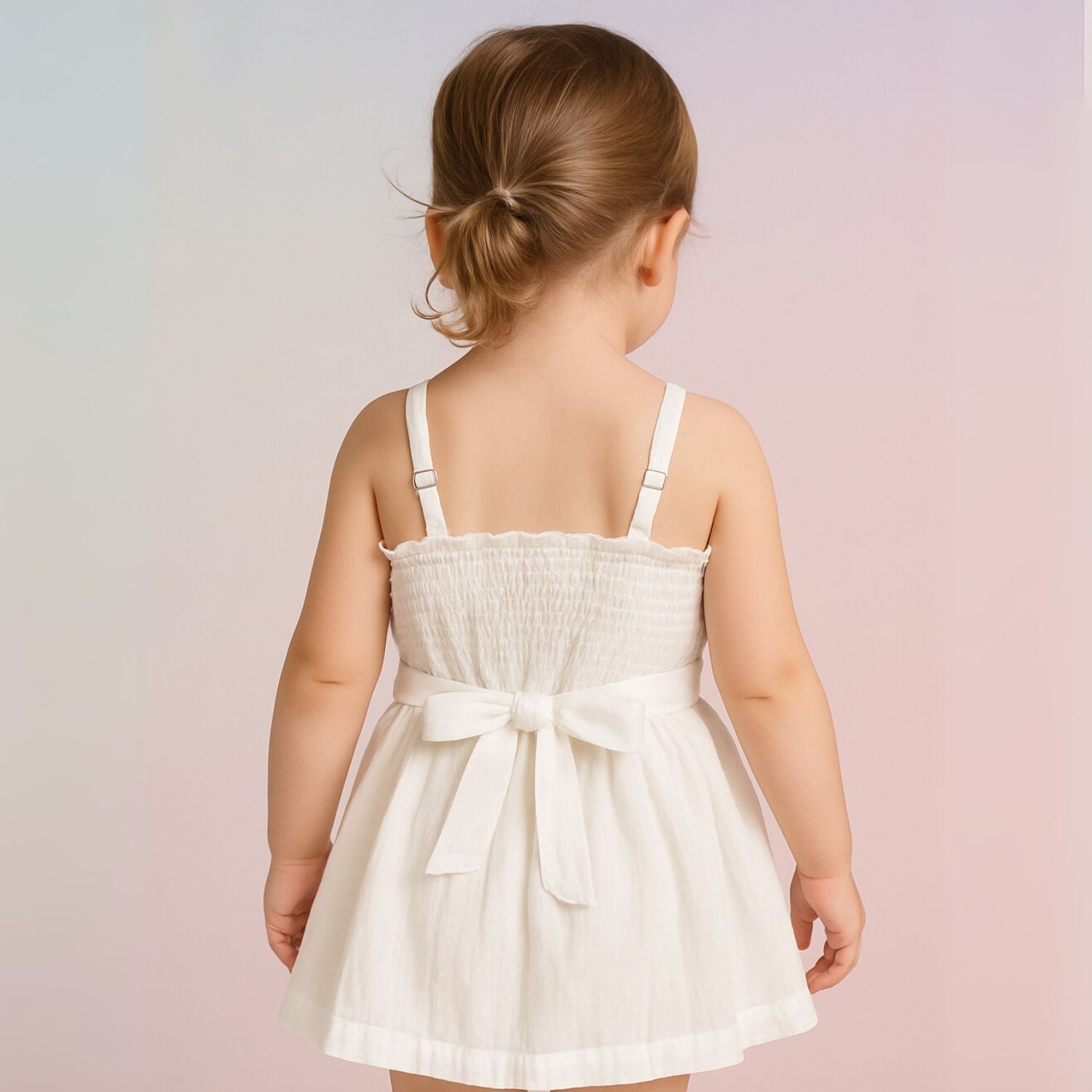 Reverse X-Treme Baby Girl Dress with Sparkling Rhinestone Belt – White & Yellow